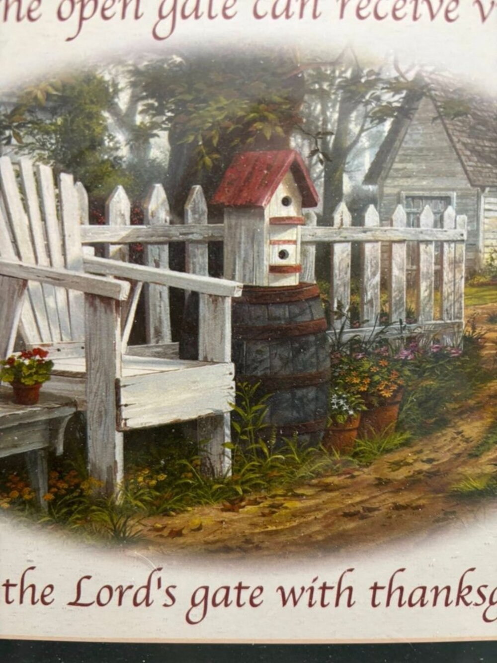Scripture Wall Decor Only The Open Gate ... Psalm 100:4 Wall Art In Oak Frame 13 - Picture 4 of 5